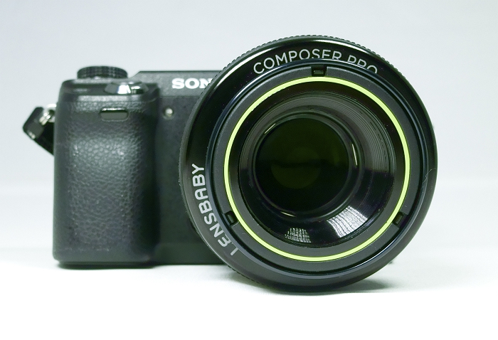 Looking at the Lensbaby Composer Pro "double glass" optic mounted on the NEX-6 body