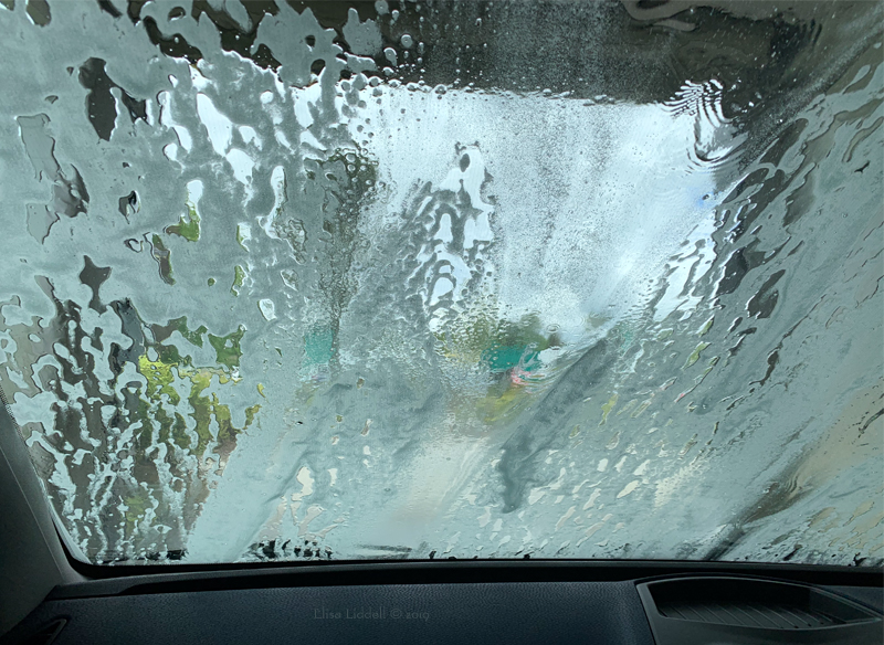 soaping the car windscreen