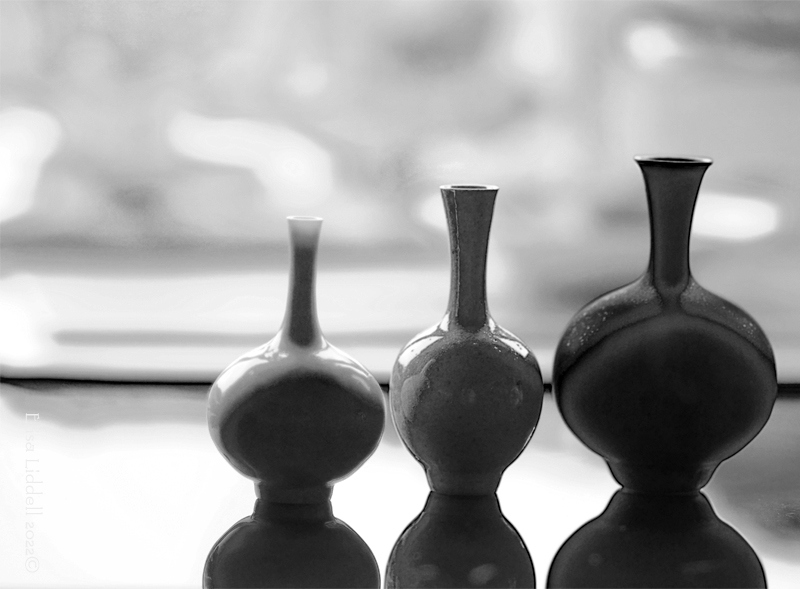 miniature vases in silhouette